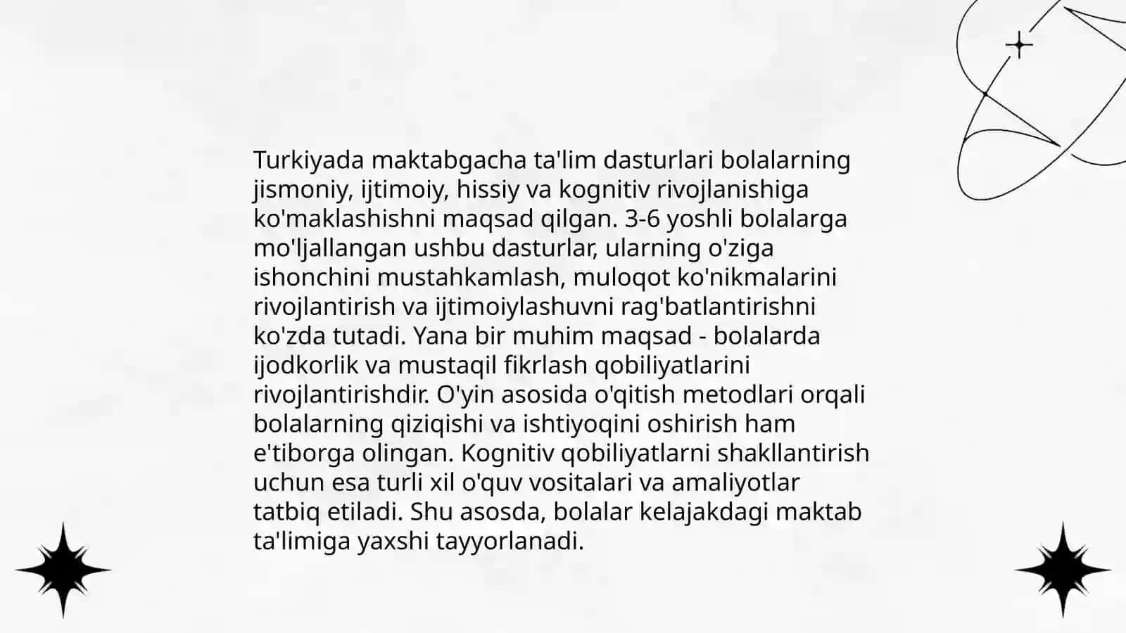 Turkiya maktabgacha taʼlim tizimi va unda taʼlim dasturlarining bajarilishi 4