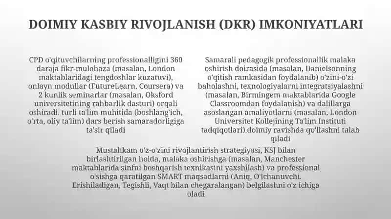 Pedagogik professionalizm va shaxsiy oʻz oʻzini rivojlantirish strategiyasi 4