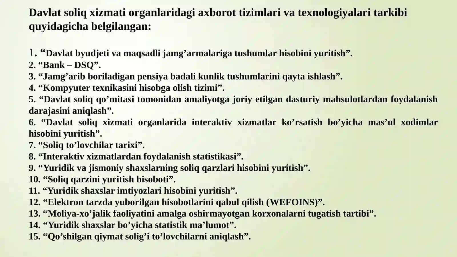 O’zbekiston Respublikasi soliq tizimi dagi dasturiy mahsulotlar 4