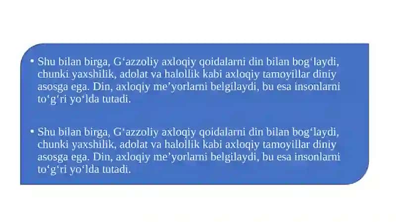 G‘azzoliyning Tavba asari asosida "Din va axloq" 4