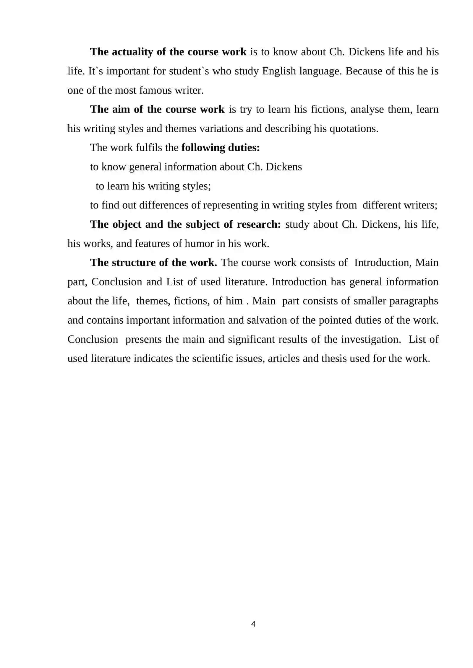 COURSE PAPER: FEATURES OF HUMOR IN THE NOVELS OF CHARLIES DICKENS 4