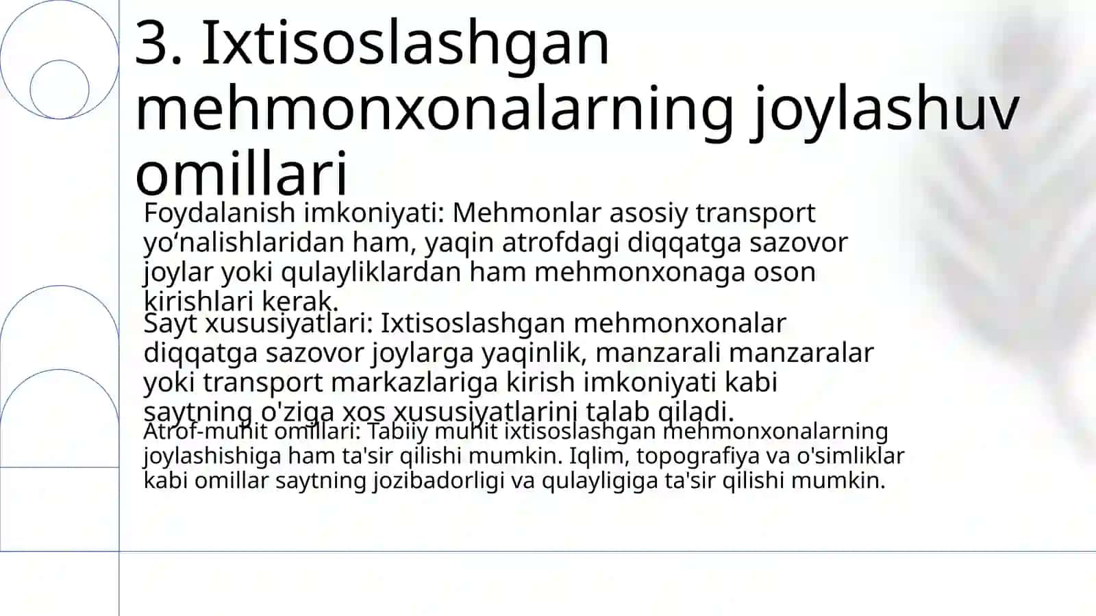 Ixtisoslashgan Mehmonxonalarni Tashkil Etish Geografiyasi 4