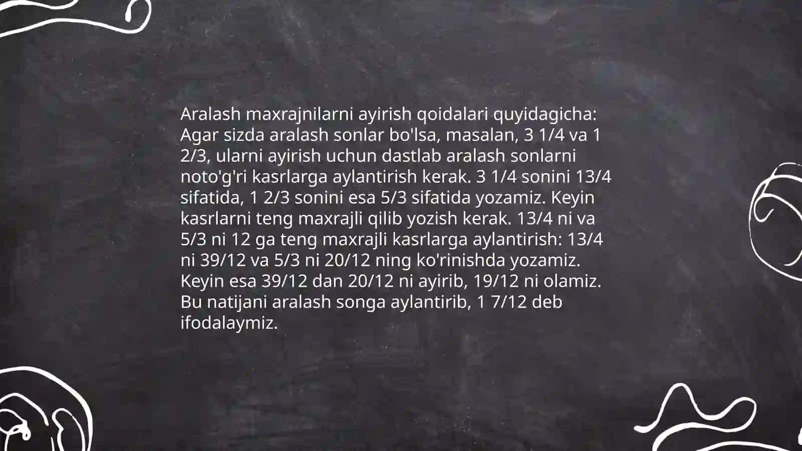 Aralash maxrajni qoʻshich va ayirish 4