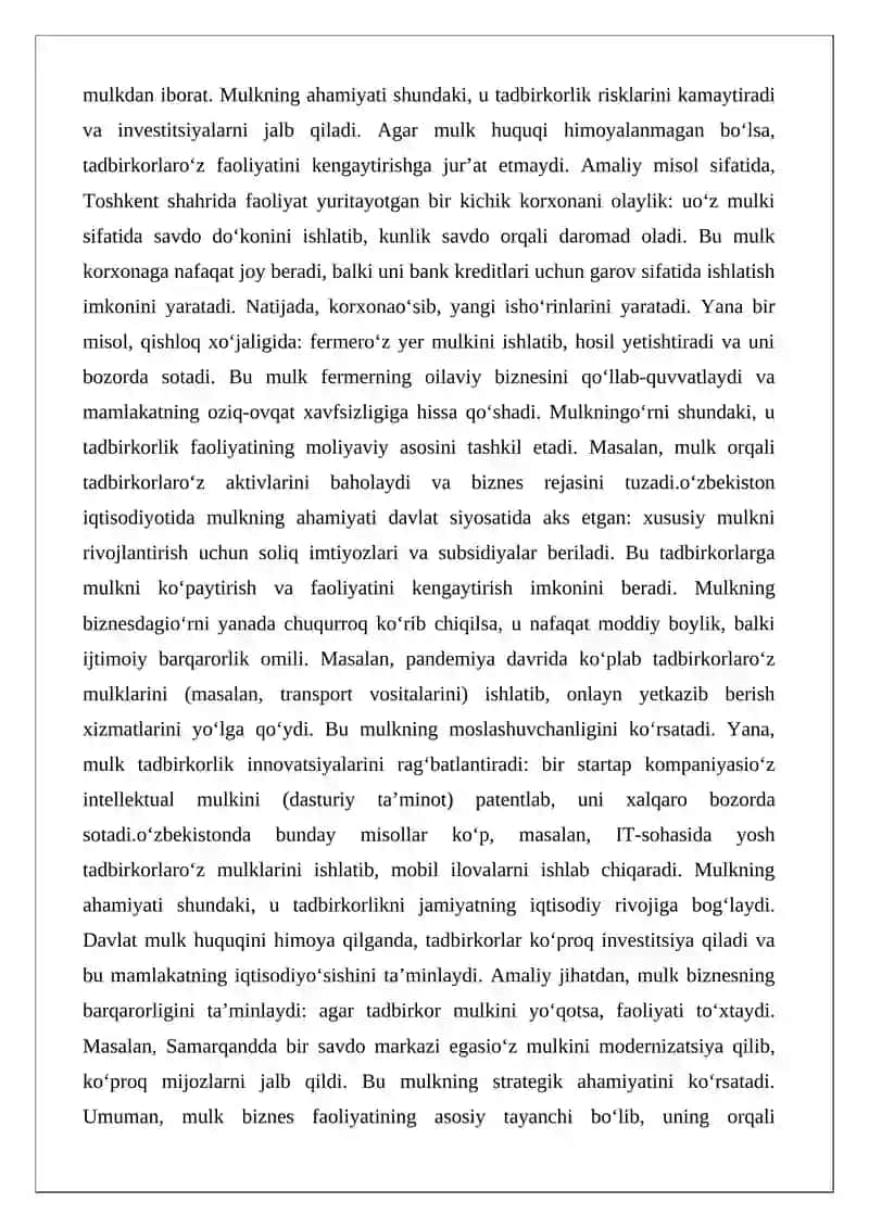 Biznes faoliyatining mulkiy asoslari 4