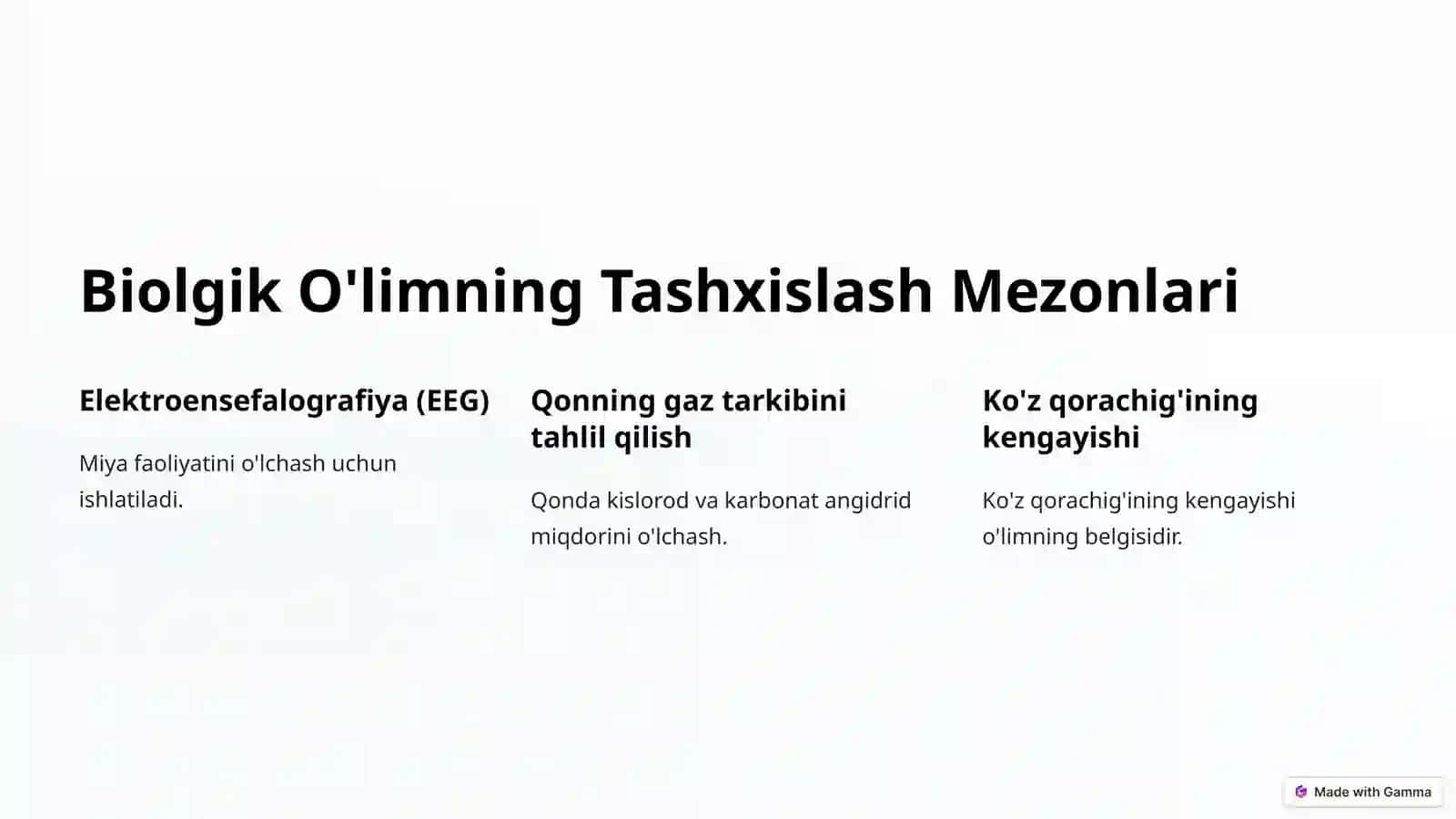 Klinik O'lim va Biologik O'limni Tashxislash 4
