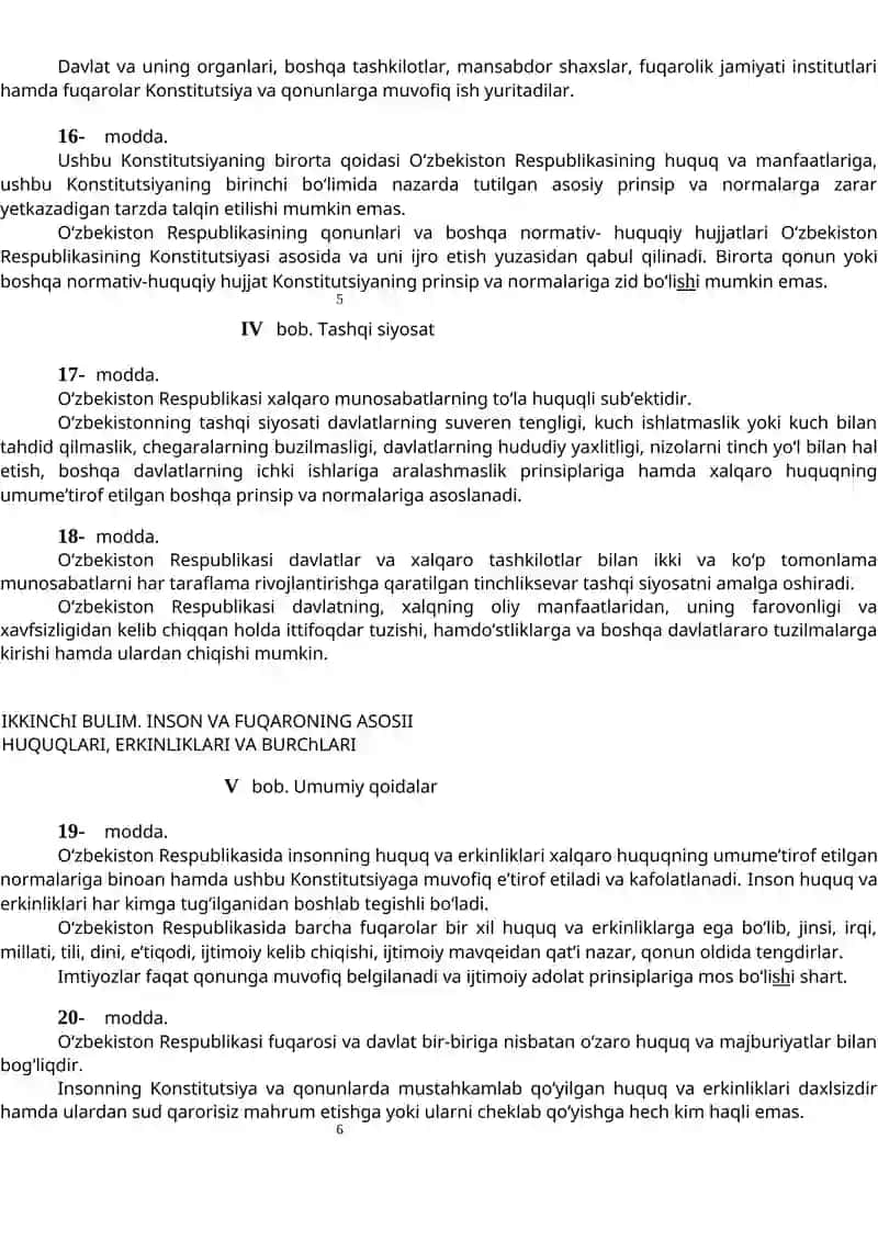 O'zbekiston Respublikasi Konstitutsiyasi 4
