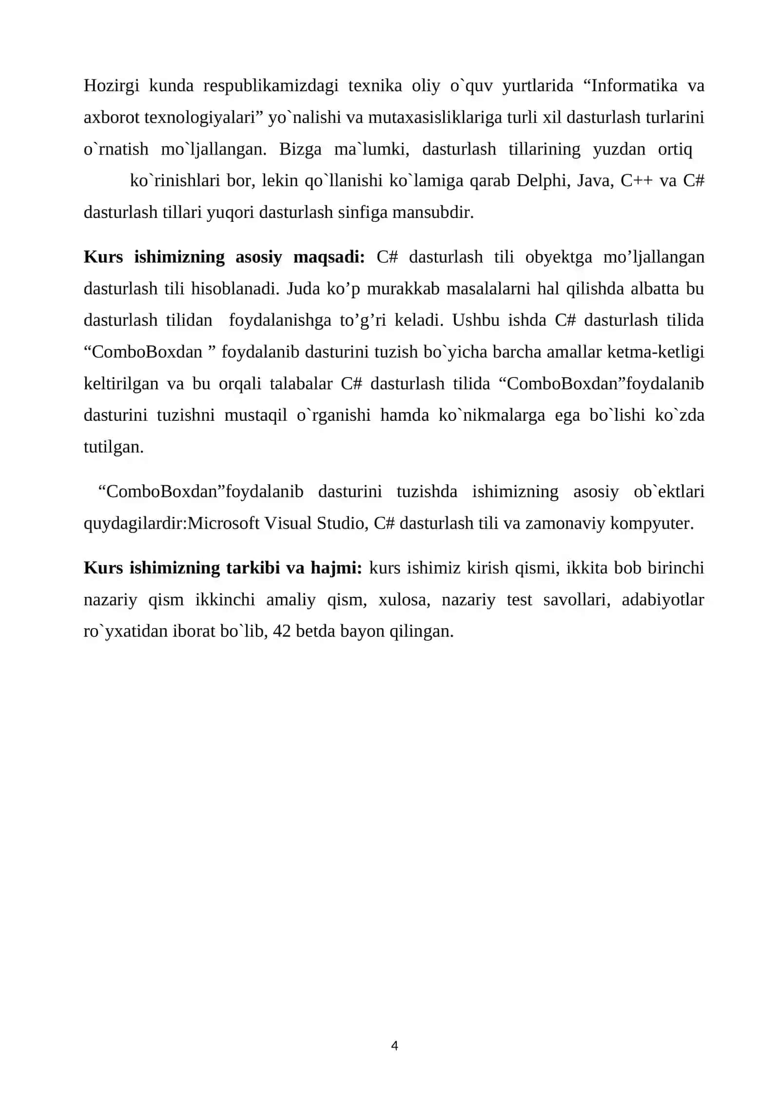 C# dasturlash  tilida ComboBox komponentasi yordamida dastur yaratish 4