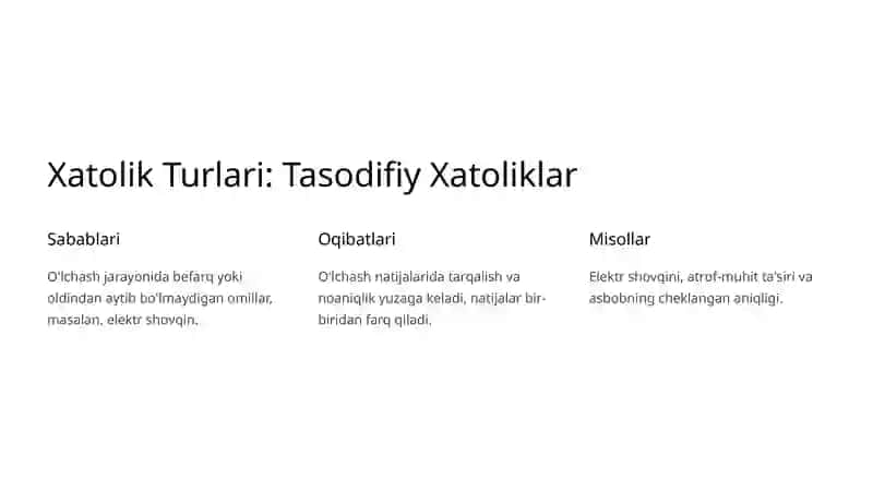 O'lchash Xatoliklari Haqida Tushuncha 4