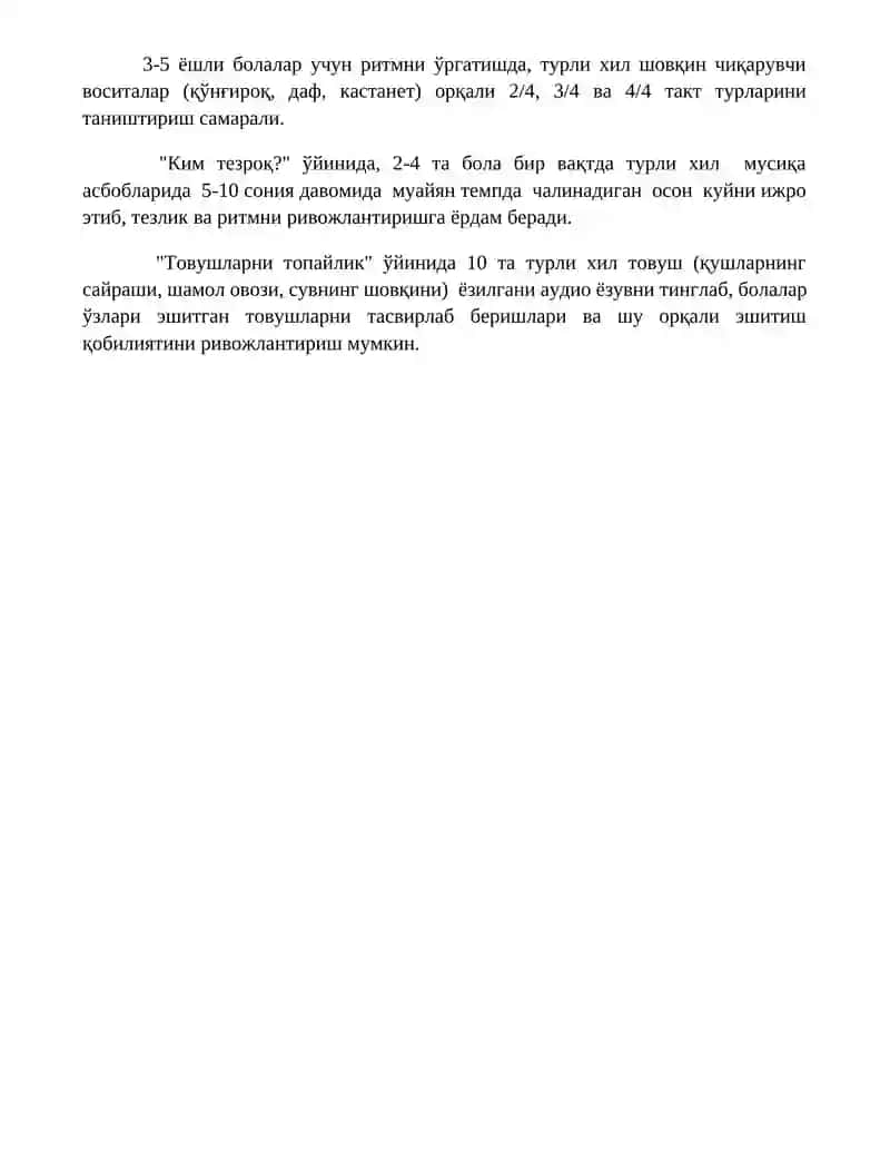 Maktabga tayyorlov guruh bolalariga musiqa tinglashni o'rgatish metodikasi 4