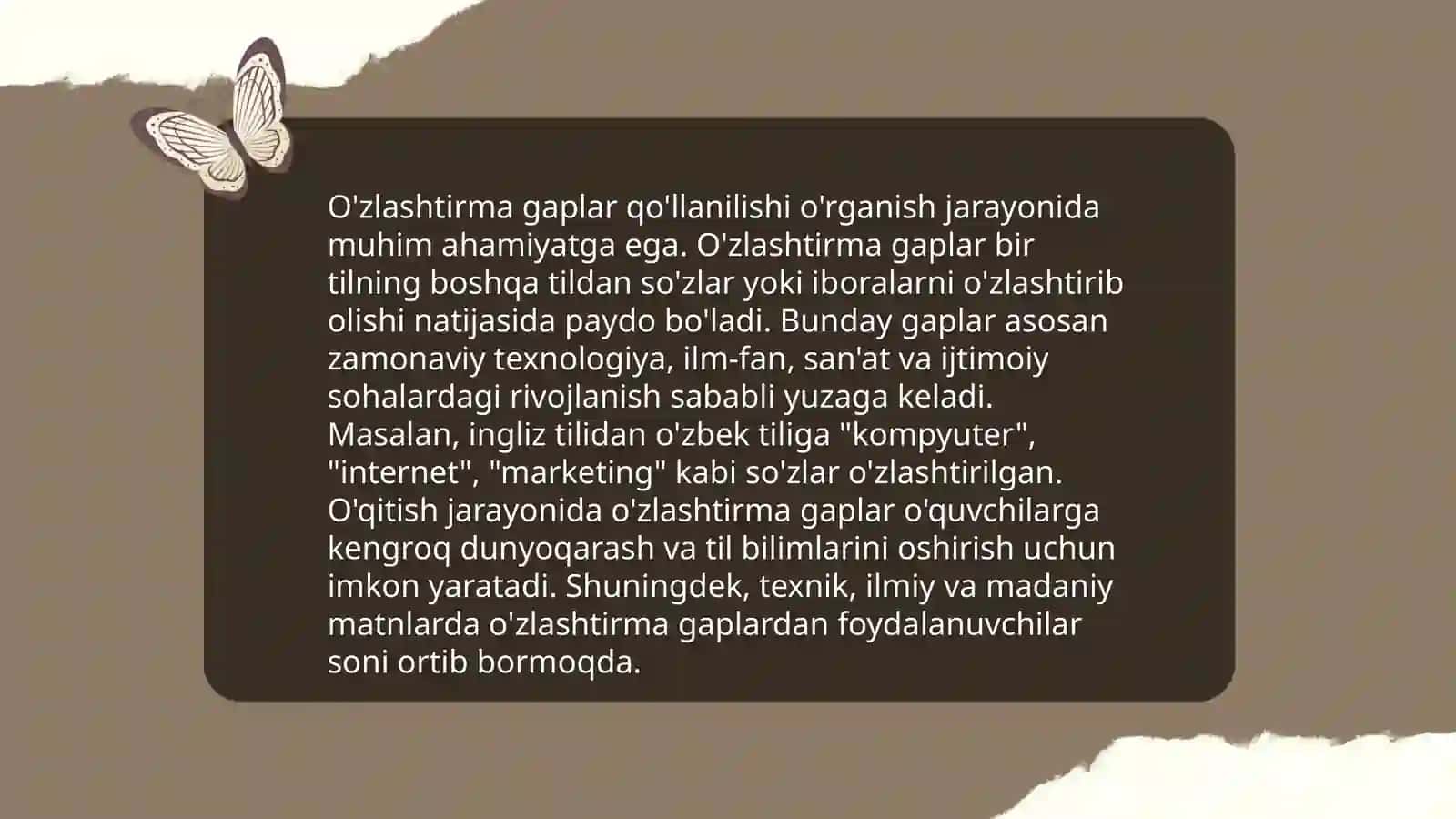 Ko’chirma va Oʻzlashtirma gaplar 4