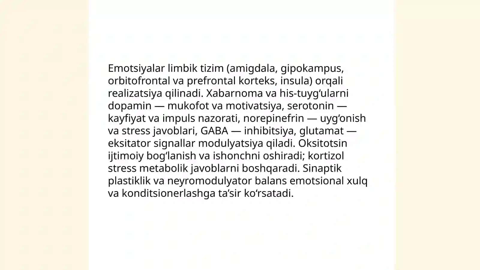 Psixik xususiyat va holatlarining neyropsixologik asoslari 4