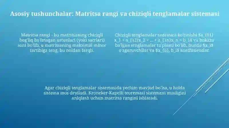 Kroneker-Kapelli teoremasi va uning isboti 4