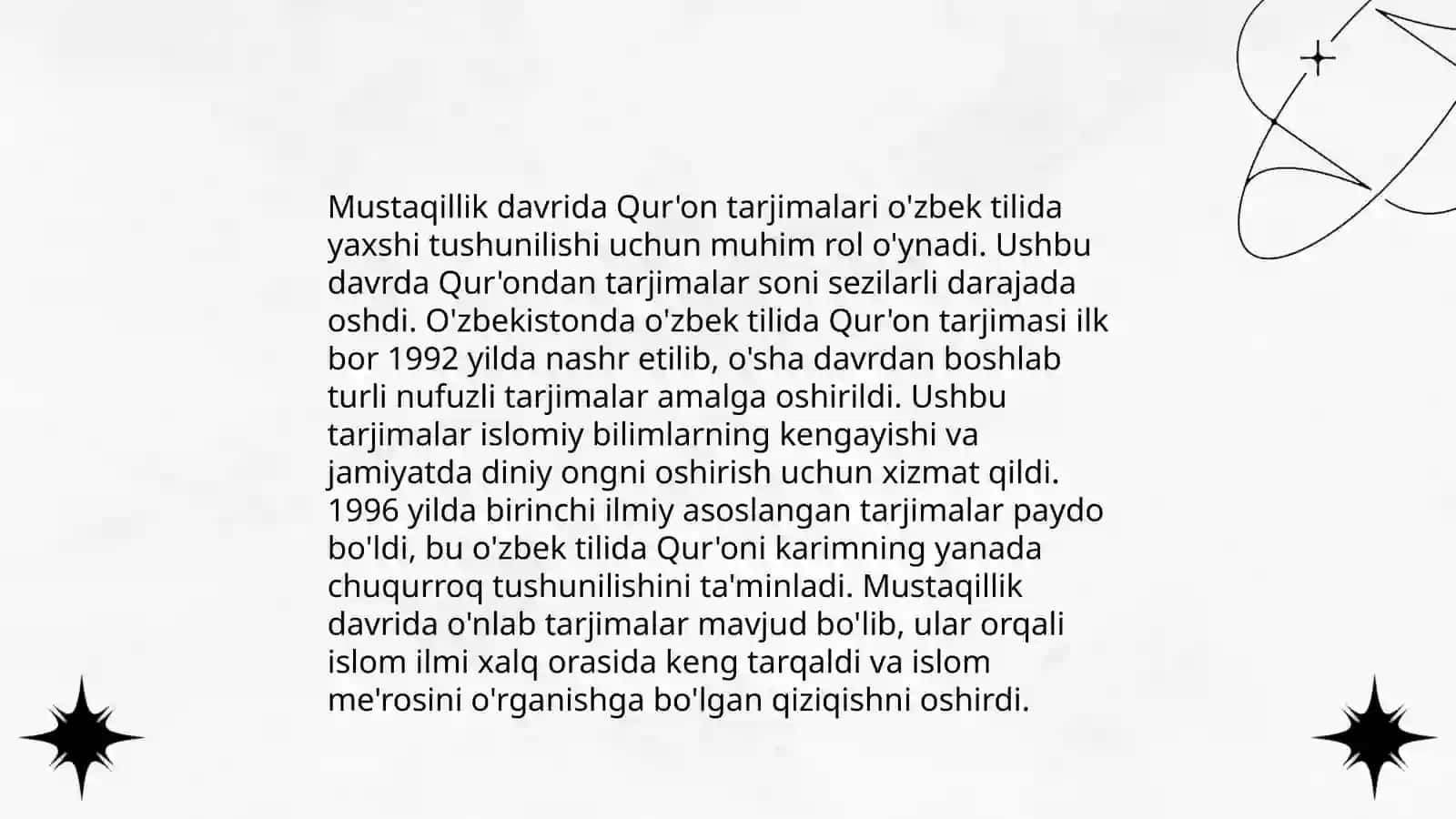 Qur'onning o'zbek tiliga tarjima gilinishi va tafsirlari 4