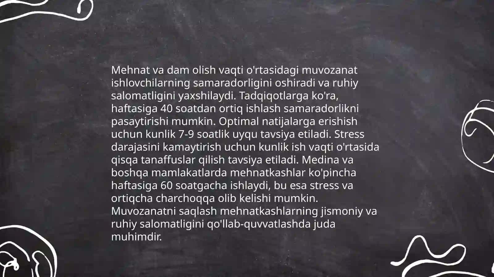 Ish va shaxsiy hayot muvozanati 4