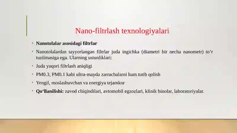 Atmosfera ifloslanishini kamaytirishda innovatsion filtr texnologiyalari 4