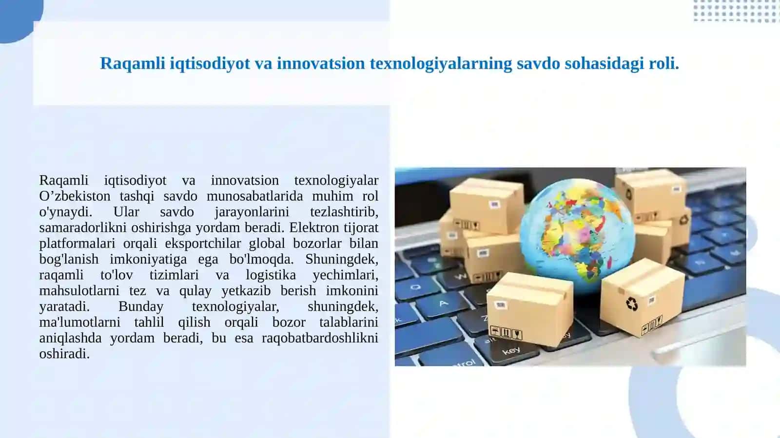 O‘zbekiston tashqi savdo munosabatlari rivojlanishiga xos bo’lgan tendentsiyalar 4