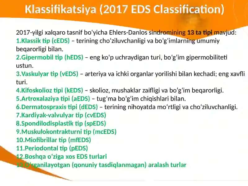 Ehlers-Danlos sindromi. Profilaktika va davolash asoslari 4