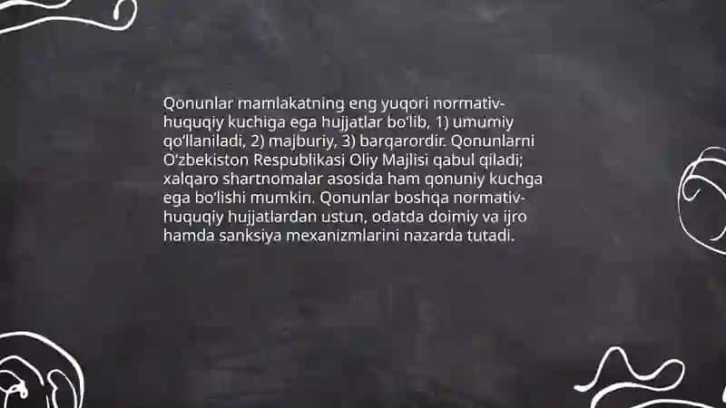 Normativ-huquqiy hujjatlarning turlari 4