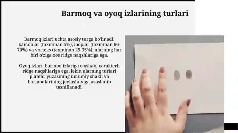 Barmoq va oyoq izlarining tarixi va shakllanishi 4