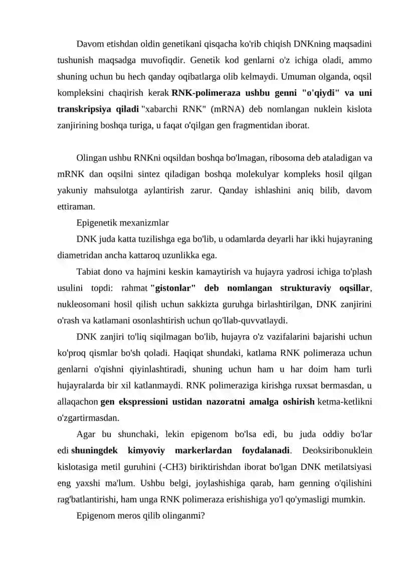 Epigenomika va Epigenetika 4
