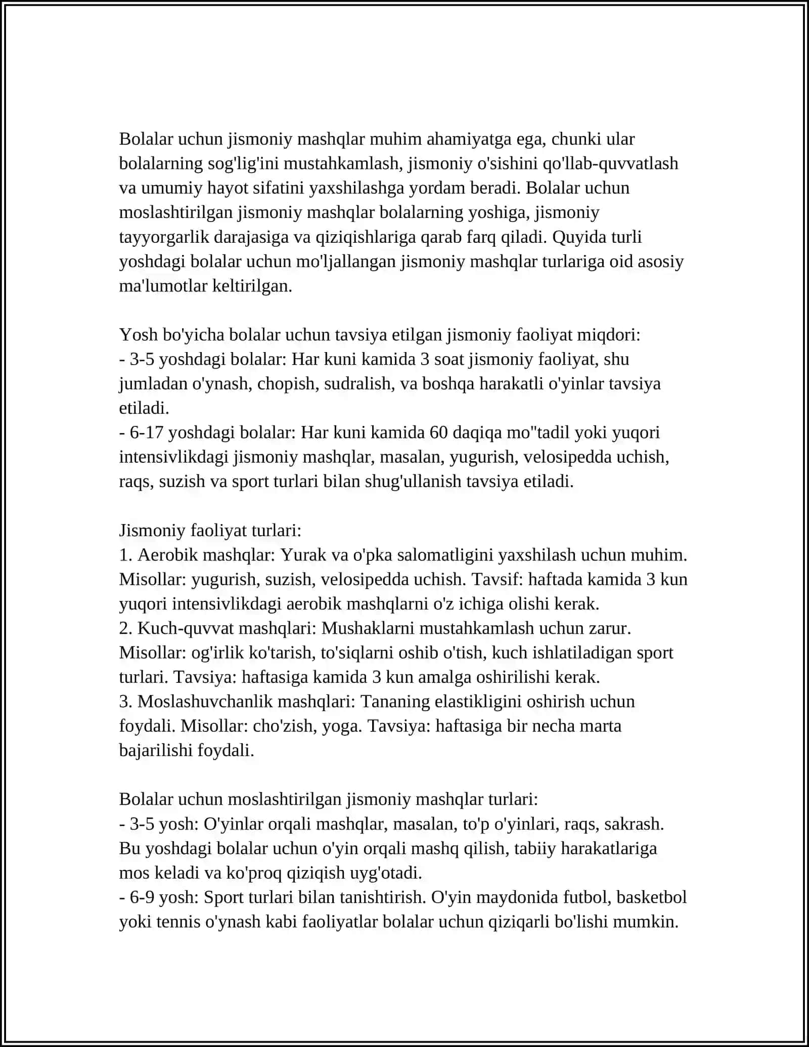 BOLALARNI JISMONIY MASHQLAR BILAN AMALGA OSHIRILADIGAN CHINIQTIRISH TADBIRLARIGA RAHBARLIK QILISH 4