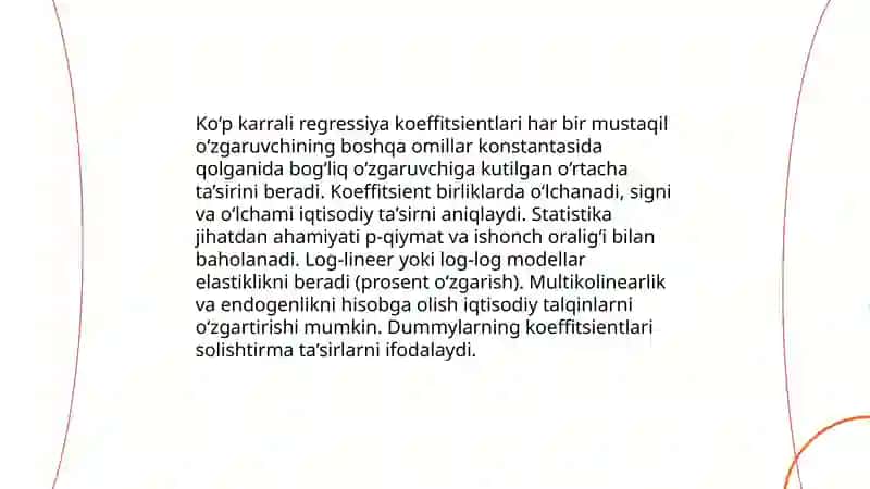 Ko'p karrali regressiya uchun xulosa 4
