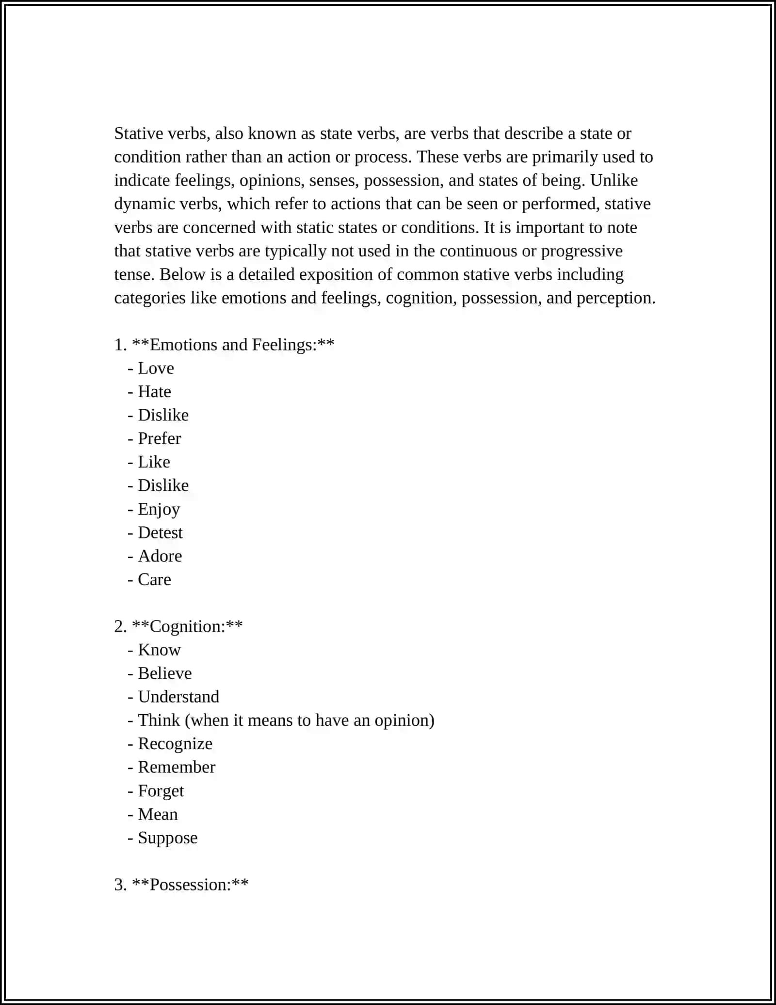 STATIVE VERBS AND SPECIAL MEANING PAST PERFECT PROGRESSIVE TIME CLAUSE FOR FUTURE MORALS FOR OBLIGATION AND NECESSITY 4