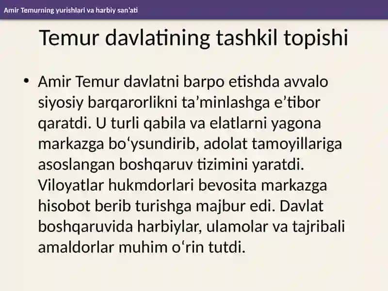 Amir Temurning yurishlari va harbiy san’ati 4