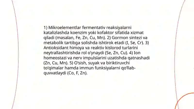 Mikroelementozlarning inson organizmidagi ahamiyati 4