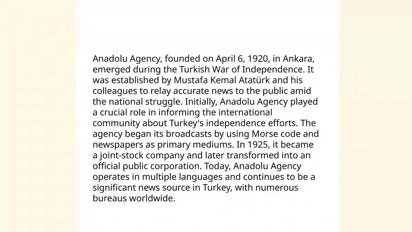 Anadolu axborot agentligi haqida inglizcha taqdimot 4