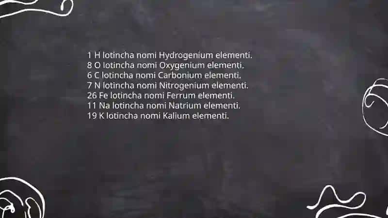 6-tipik gurux kimyoviy nomenklatura kimyoviy elementlar kislota va oksidlarning lotincha nomalari 4