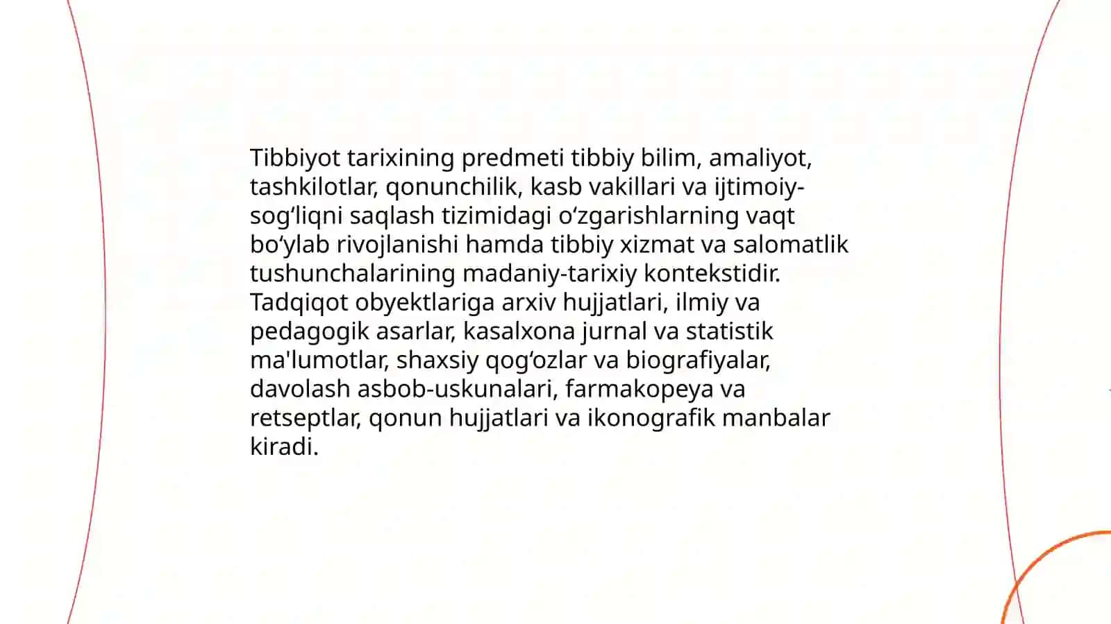 Tibbiyot tarixi moduliga kirish 4