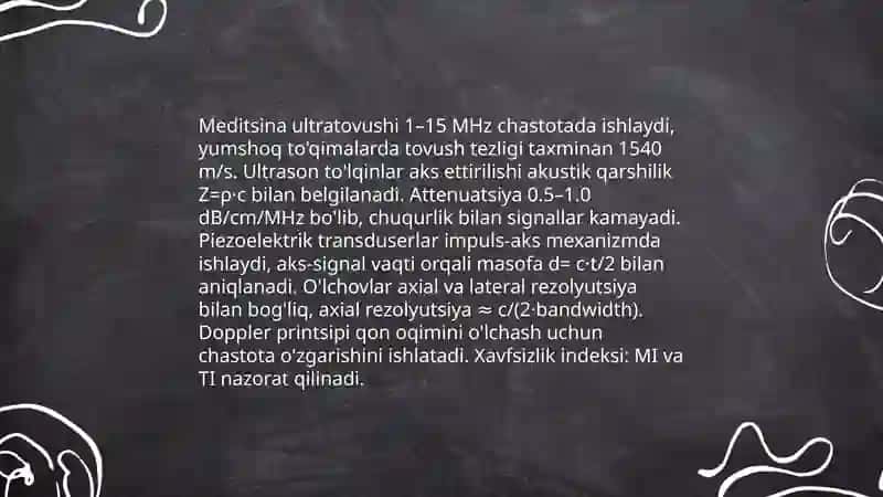 Bioakustika asoslari tibbiyotda tovushdan foydalanish 4