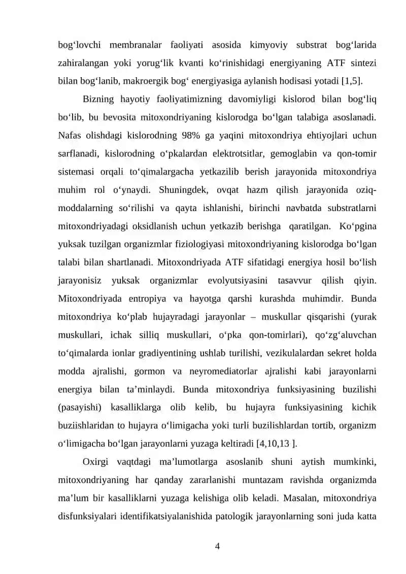 OKSIDLANISHLI FOSFORLANISH JARAYONI VA UNING MITOXONDRIYA HAYOTIY FAOLIYATIDAGI ROLI 4