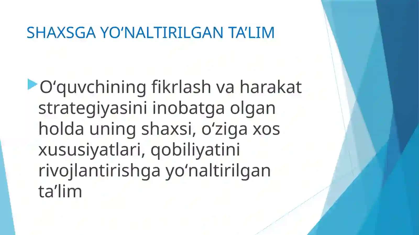 SHAXSGA YO‘NALTIRILGAN YONDASHUV ASOSIDA MUSIQA FANINI O‘QITISH TEXNOLOGIYALARI 4