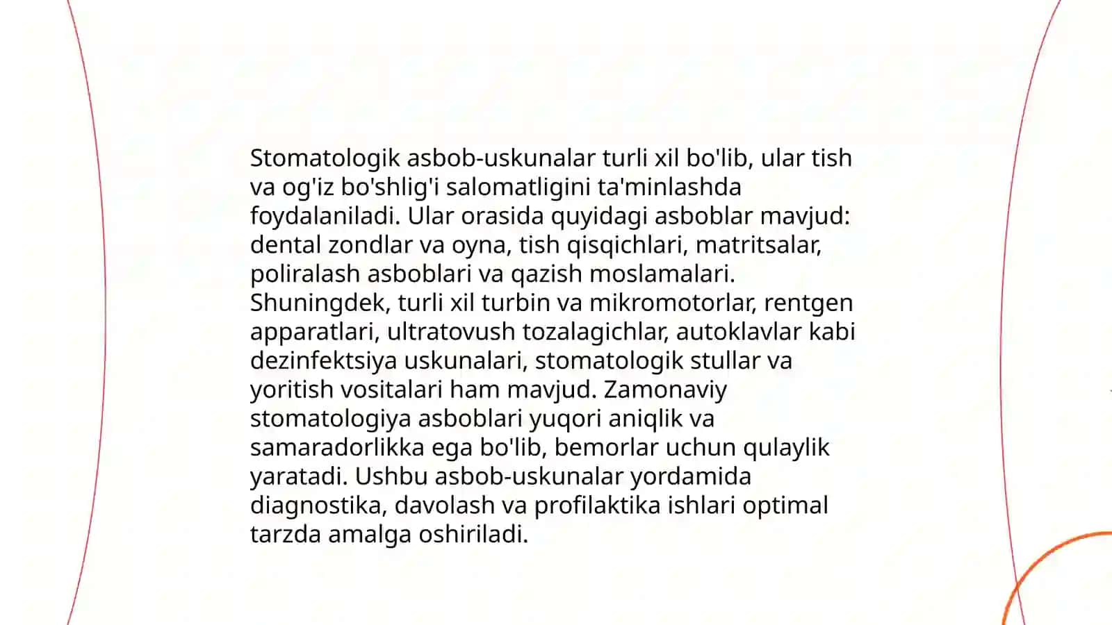 Zamonaviy stomatologik qurulmalar.Tasnifi.Xususiyatlari 4