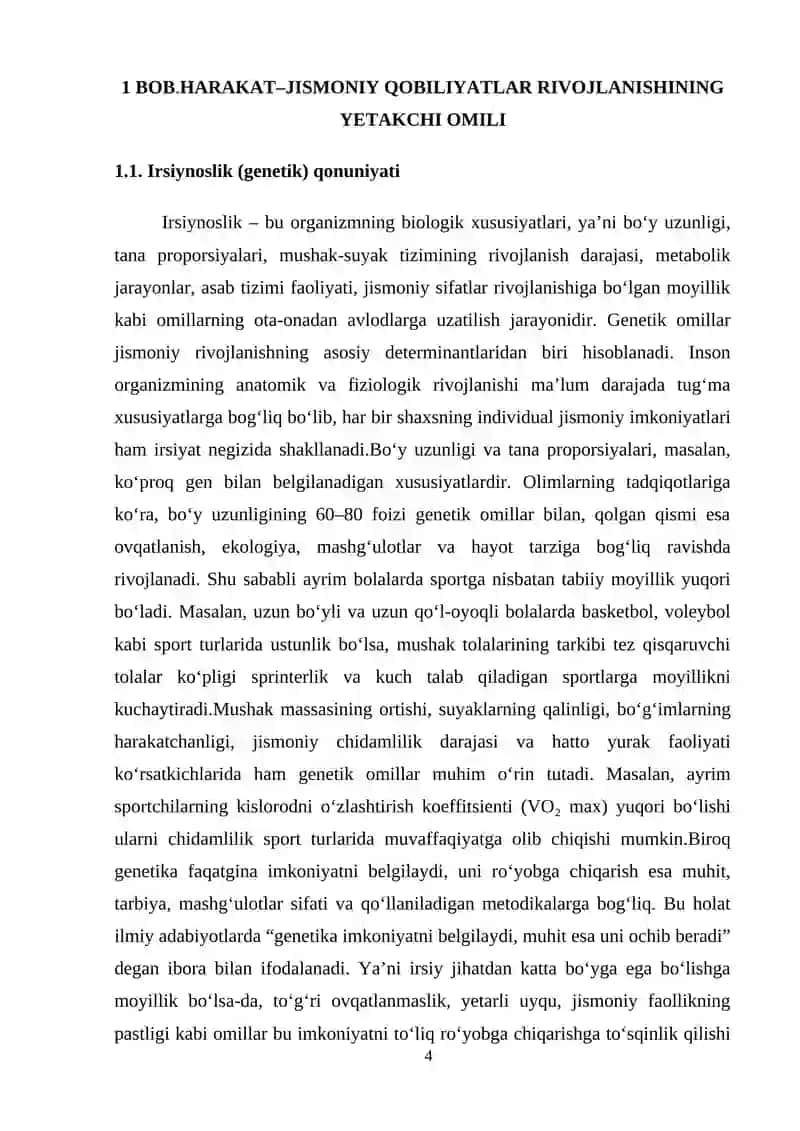 Jismoniy qobiliyatlar rivojlanishining irsiy va biologik qonuniyatlari 4