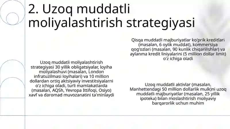 KORXONALARDA QISQA VA UZOQ MUDDATLI MAJBURIYATLAR: KAPITAL TUZILMASI 4