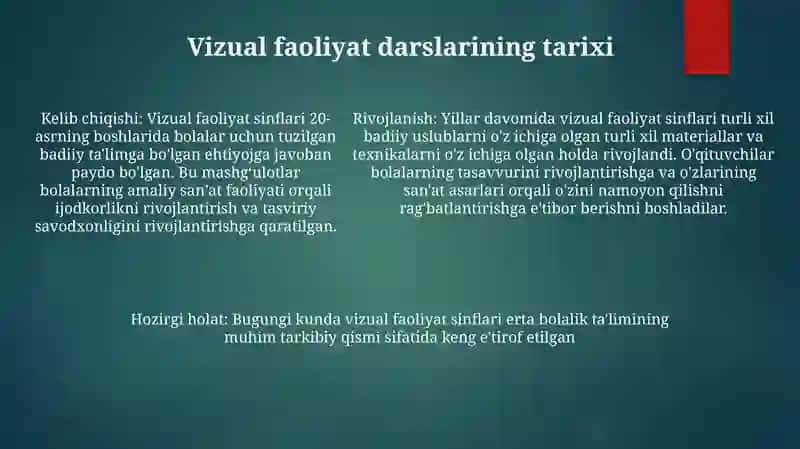 Tasviriy Faoliyat MashgʻUlotlarini Tashkil Etish 4