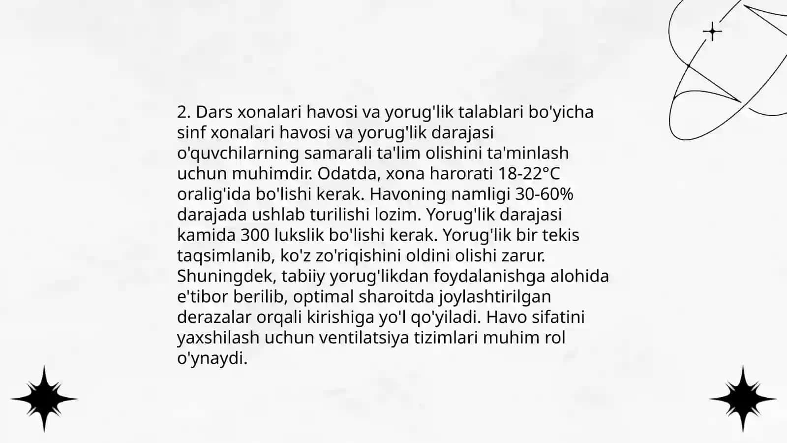 Umumta’lim maktablariga bo‘lgan umumiy gigiyenik talablar 4