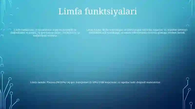 Limfaning Xosil Bolishi,Tarkibi Va Vazifalari 4