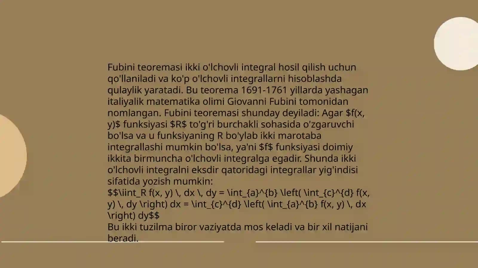 Ikki va uch karrali integrallar 4