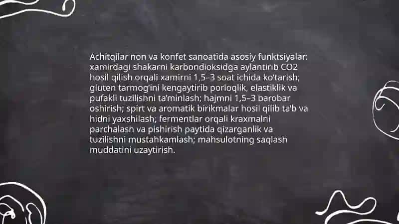 Achitqilarning oziq-ovqat sanoatida oʻrni 4