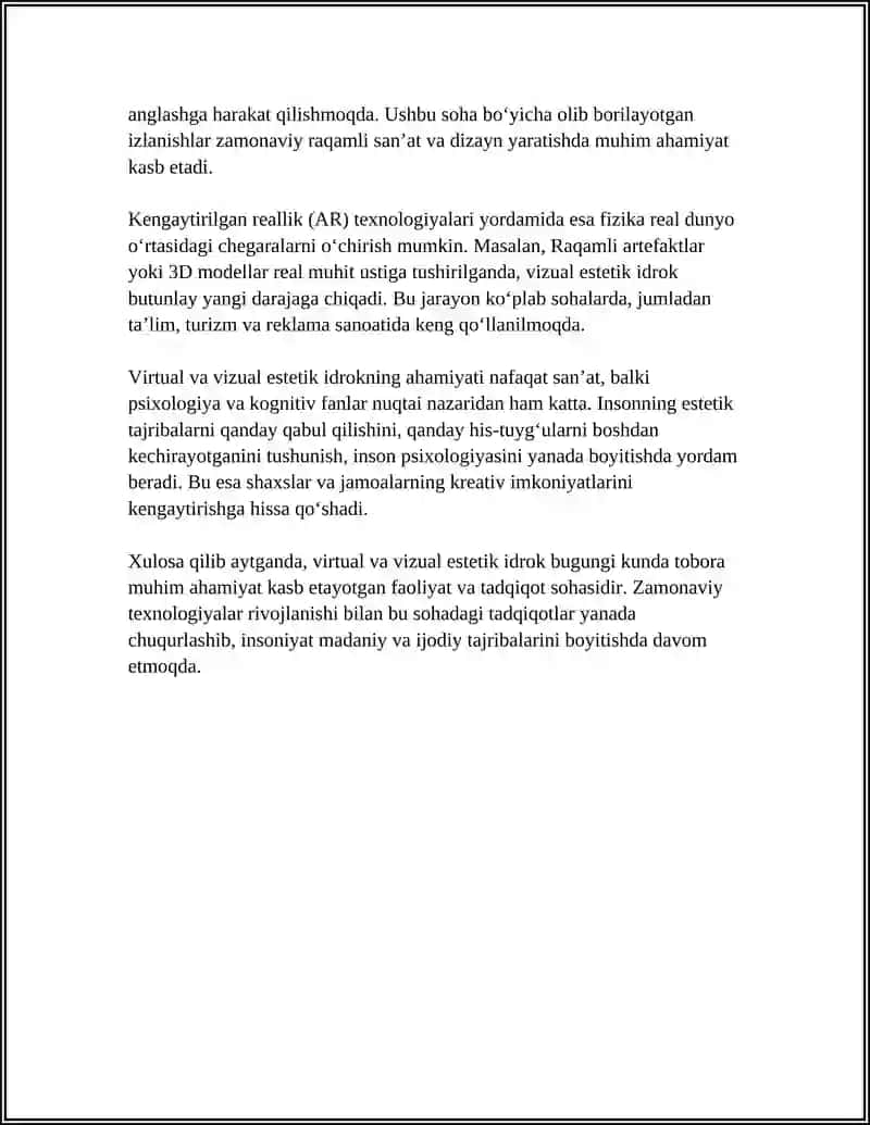 OLAMNI VIRTUAL VA VIZUAL ESTETIK IDROK ETISHNING FARQLARINI VA ULARNING TURLARI 4