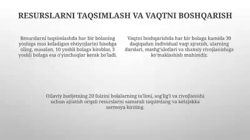 Turli yoshdagi bolalarni tarbiyalash 4