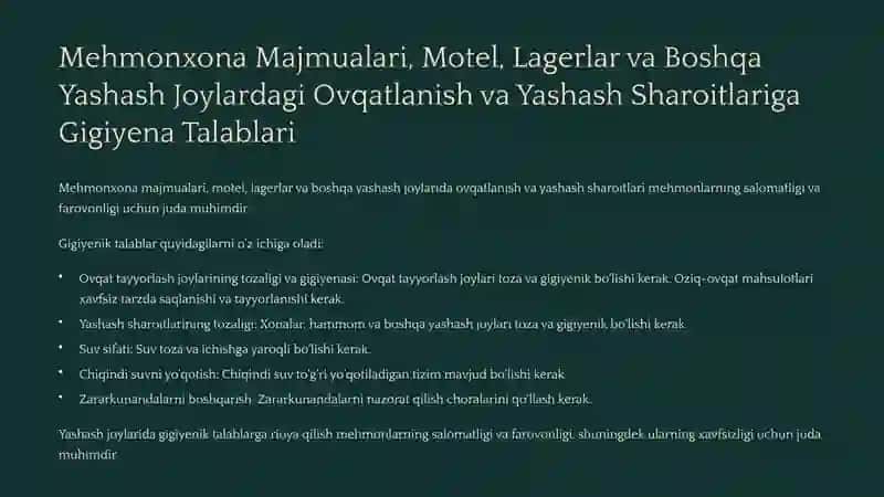 Zamonaviy Turar-joylar va Shaharlardagi Yashash Mavzelariga Bo‘lgan Gigiyenik Talablar 4