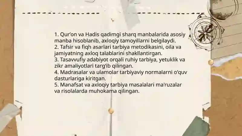 Qadimgi sharq manbalarida manaviy tarbiya masalasi 4