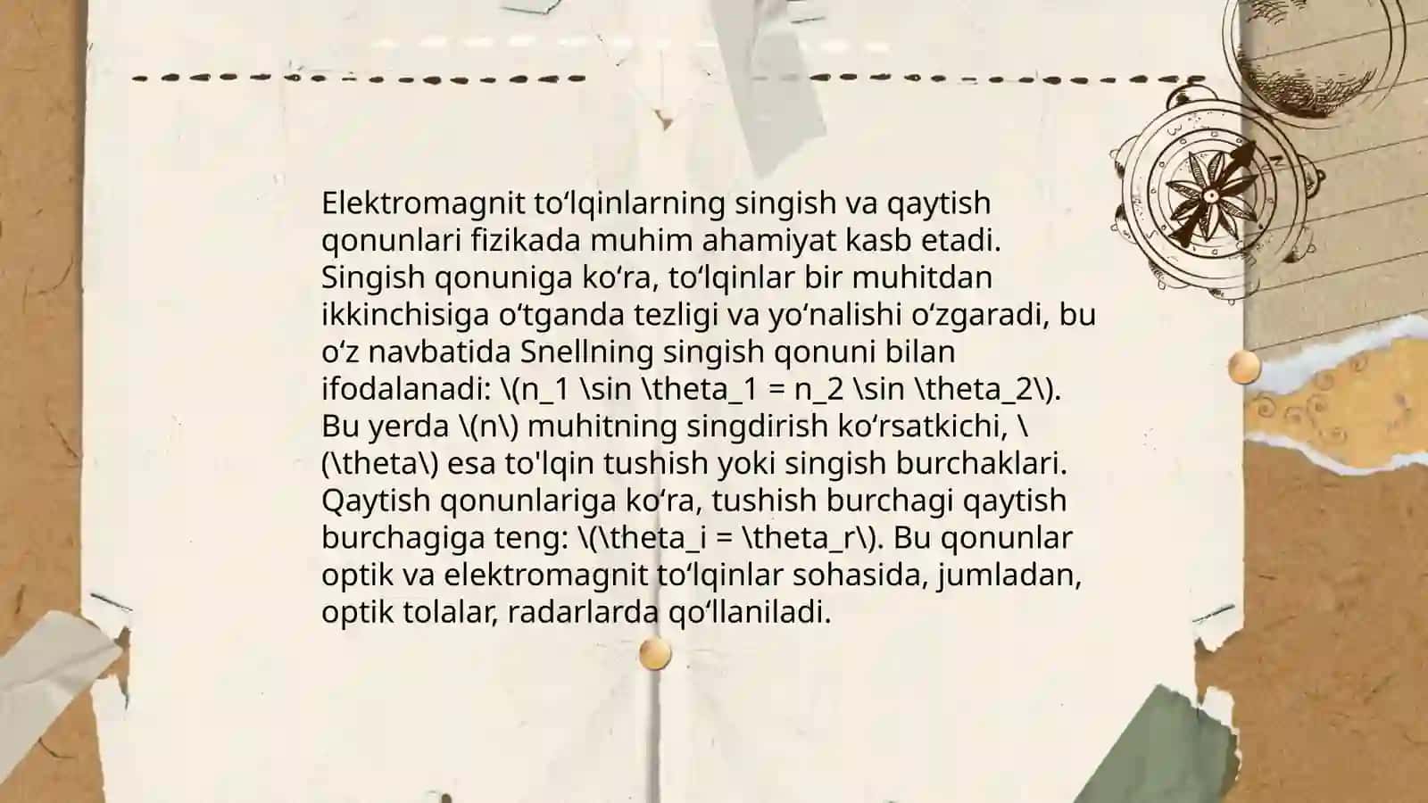 Eliktiromagnit toʻlqinning muhitga tarqalishi va muhitga qaytishi 4