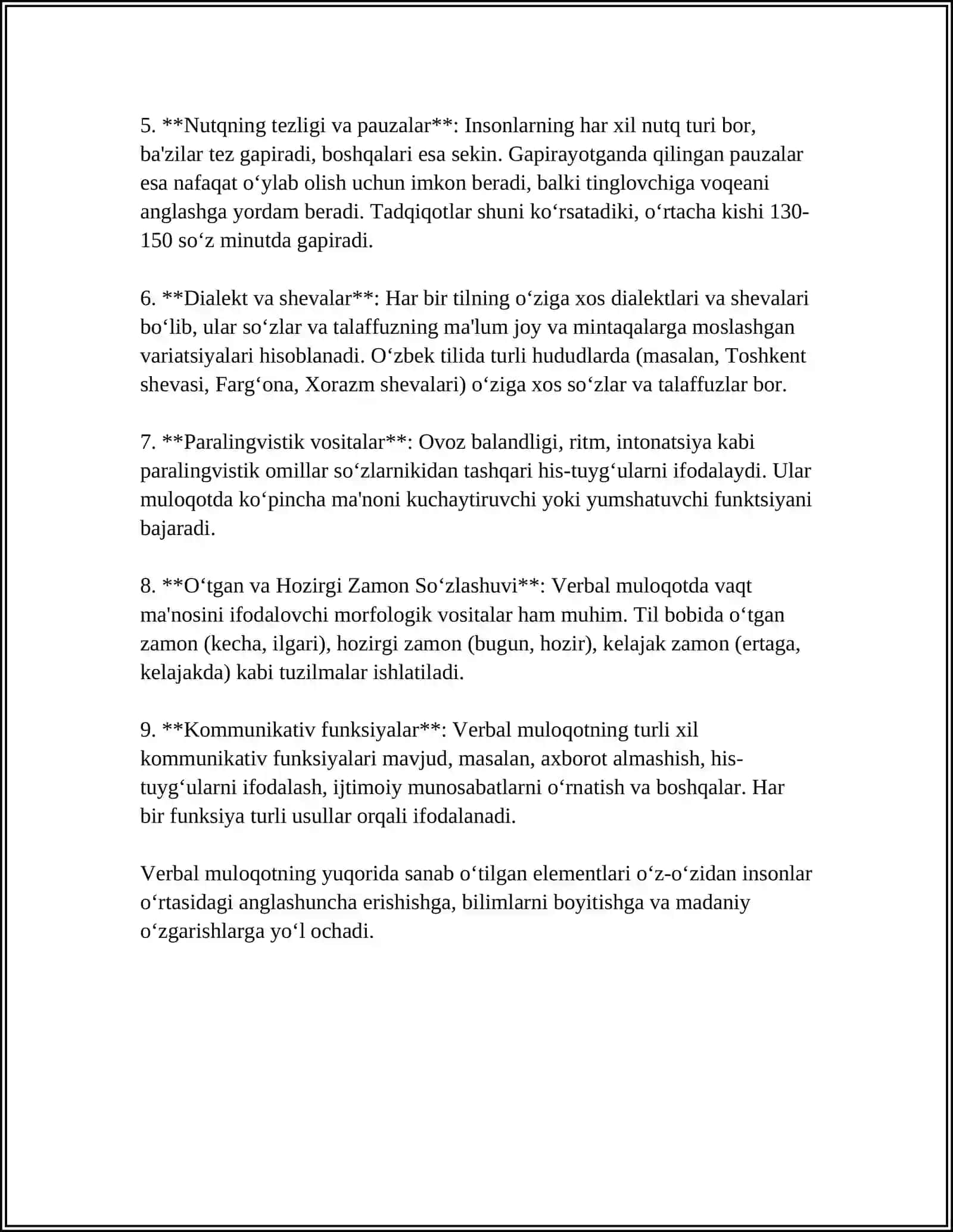 MULOQOTNING VIRBAL, NOVIRBAL, PARALINGVISTIK VOSITALARI 4