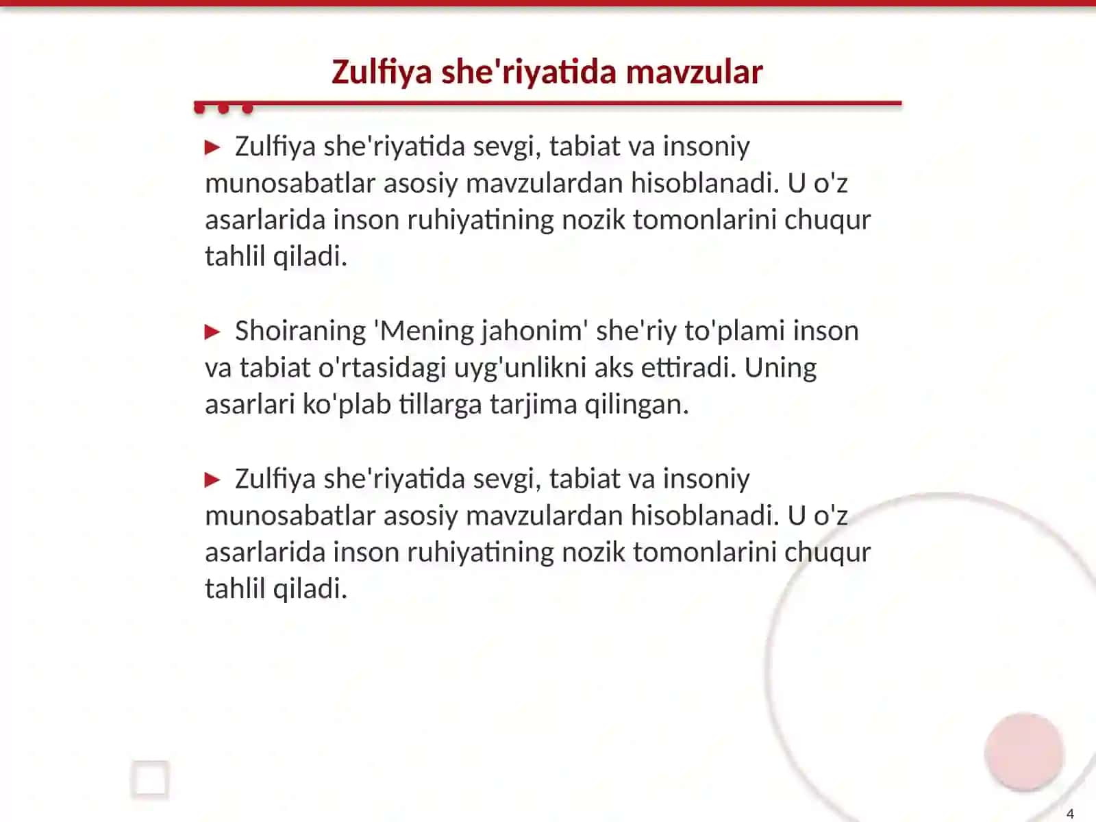 Zulfiya she'riyati 4